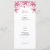 ピンクのさくらんぼの花。フローラ結婚のバー メニュー (正面)