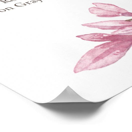 ピンクのさくらんぼの花。フローラ結婚式 ポスター (角)