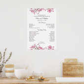 ピンクのさくらんぼの花。フローラ結婚式 ポスター (キッチン)