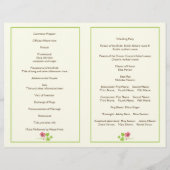 ピンクのさくらんぼの花、メイソンジャースの結婚式プログラム (裏面)