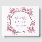 ピンクのさくらんぼの花/桜。春結婚フローラ ゲストブック (正面)