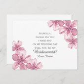 ピンクのさくらんぼの花。私の花嫁のメイドになってくれないか？ ポストカード (正面/裏面)