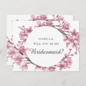 ピンクのさくらんぼの花。私の花嫁のメイドになってくれないか？ ポストカード (正面/裏面)