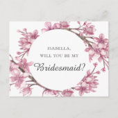 ピンクのさくらんぼの花。私の花嫁のメイドになってくれないか? ポストカード (正面)
