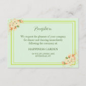 ピンクのさくらんぼの花、結婚式の披露宴 エンクロージャーカード (正面)