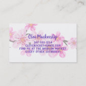 ピンクのさくらんぼはニット編み物針を咲かせる 名刺 (裏面)