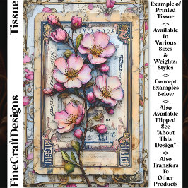 ピンクのさくらんぼツリーブロッサムDA2Rデコページ 薄葉紙