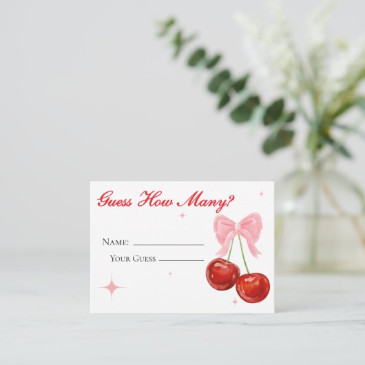 ピンクのさくらんぼトップ推測ゲームのカード数 エンクロージャーカード (スタンド正面)