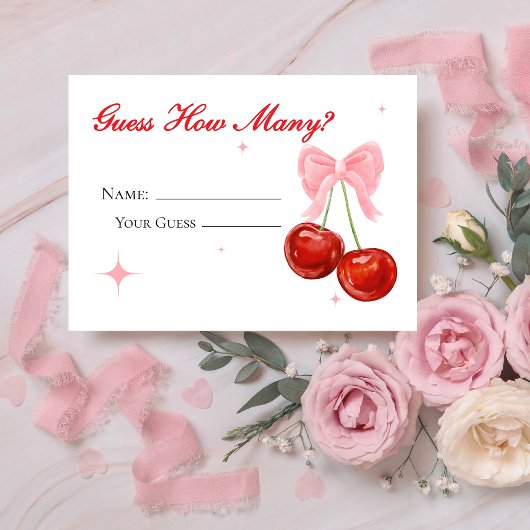 ピンクのさくらんぼトップ推測ゲームのカード数 エンクロージャーカード
