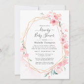 ピンクのさくらんぼ咲く幾何学的なドライブ（シャワー付） 招待状 (正面)