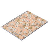 ピンクのさくらんぼ桜のパターン(3) ノートブック (左側)