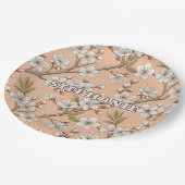 ピンクのさくらんぼ桜のパターン(3) ペーパープレート (アングル)