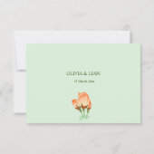 ピンクのさくらんぼ結婚が咲き誇る サンキューカード (裏面)