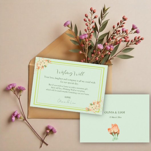 ピンクのさくらんぼ結婚が咲き誇る サンキューカード