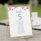 ピンクのさくらんぼ結婚のシーティングチャートカード