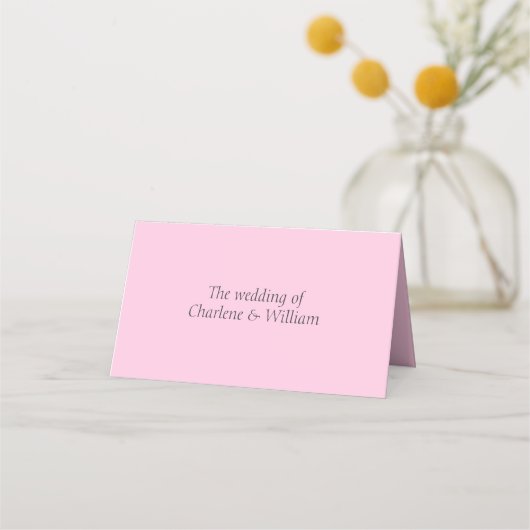 ピンクのさくらんぼ結婚の折り畳み座席表 プレイスカード (裏面)