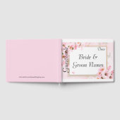 ピンクのさくらんぼ結婚の花やシャワーのゲストブック ゲストブック (全面)