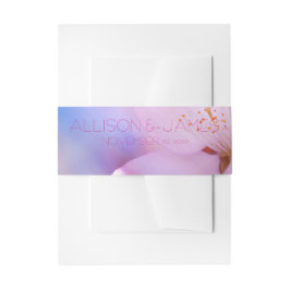 ピンクのさくらんぼ花のカスタマイズ 招待状ベリーバンド