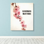 ピンクのさくらんぼ花の優しさ キャンバスプリント (インサイチュ (ウッドフロア))