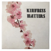 ピンクのさくらんぼ花の優しさ タイル (正面)