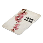 ピンクのさくらんぼ花の優しさ マグネット (左側)