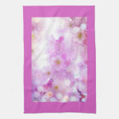ピンクのさくらんぼ花の写真 キッチンタオル (縦)