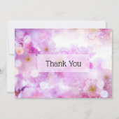 ピンクのさくらんぼ花の写真 サンキューカード (正面)