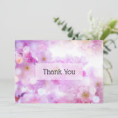 ピンクのさくらんぼ花の写真 サンキューカード (スタンド正面)