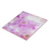 ピンクのさくらんぼ花の写真 タイル (側面)