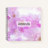 ピンクのさくらんぼ花の写真 ノートブック (正面)