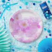 ピンクのさくらんぼ花の写真 ペーパープレート (パーティー)