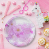 ピンクのさくらんぼ花の写真 ペーパープレート (パーティー)