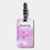 ピンクのさくらんぼ花の写真 ラゲッジタグ (正面縦)