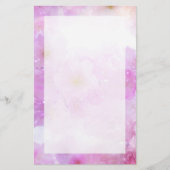 ピンクのさくらんぼ花の写真 便箋 (正面)