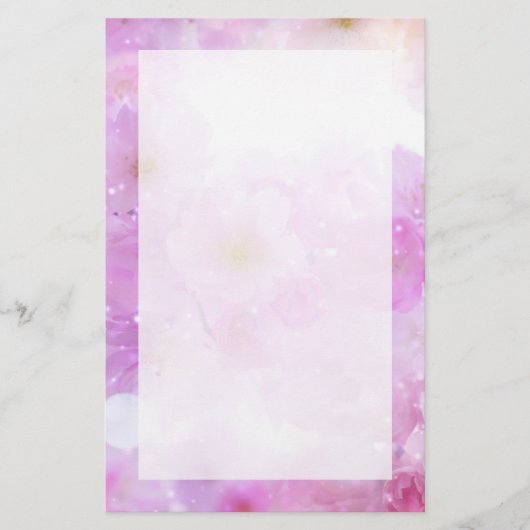 ピンクのさくらんぼ花の写真 便箋 (正面)