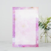 ピンクのさくらんぼ花の写真 便箋 (スタンド正面)