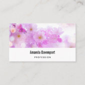 ピンクのさくらんぼ花の写真 名刺 (正面)