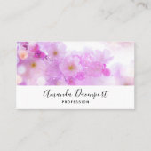 ピンクのさくらんぼ花の写真 名刺 (正面)