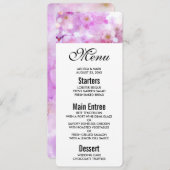 ピンクのさくらんぼ花の写真 招待状 (正面/裏面)