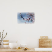 ピンクのさくらんぼ花の咲く木のポスター ポスター (キッチン)