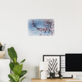 ピンクのさくらんぼ花の咲く木のポスター ポスター (ホームオフィス)