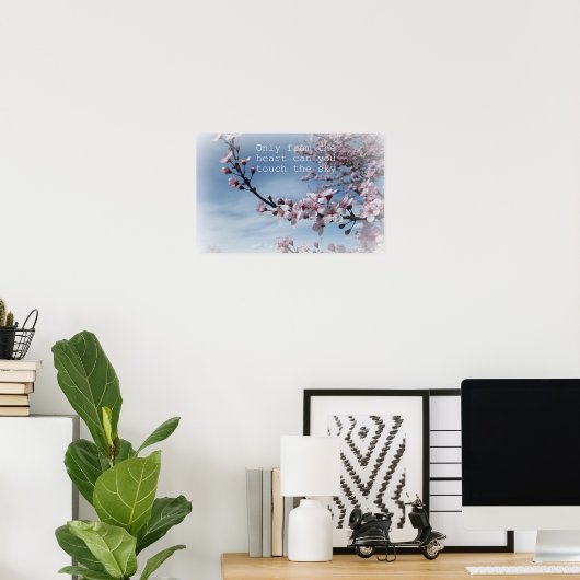ピンクのさくらんぼ花の咲く木のポスター ポスター (ホームオフィス)