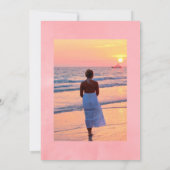 ピンクのさくらんぼ花の幾何学的お祝いの生活 招待状 (裏面)