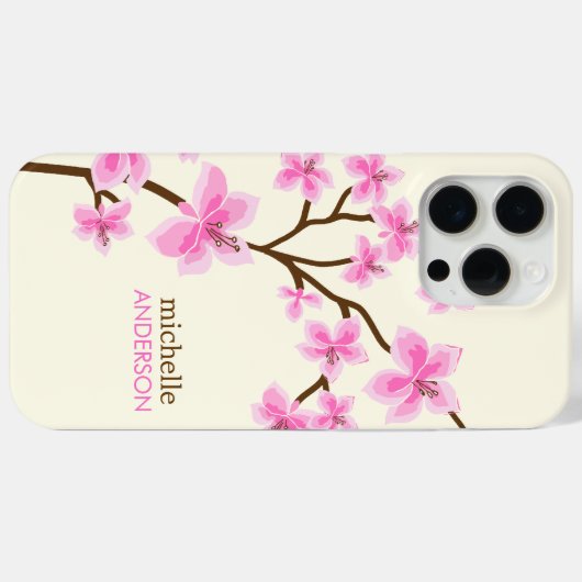 ピンクのさくらんぼ花の木 Case-Mate iPhoneケース (裏面 (横))