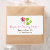 ピンクのさくらんぼ花の枝春の結婚式 ラベル (インサイチュ)