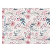 ピンクのさくらんぼ花の桜のパターン（白） (4) テーブルクロス (正面(横))