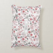 ピンクのさくらんぼ花の桜のパターン(1) アクセントクッション (裏面(縦))