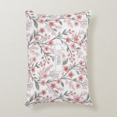 ピンクのさくらんぼ花の桜のパターン(1) アクセントクッション (正面(垂直))