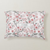 ピンクのさくらんぼ花の桜のパターン(1) アクセントクッション (裏面)