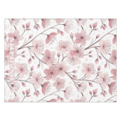 ピンクのさくらんぼ花の桜のパターン(2) テーブルクロス (正面(横))